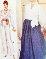 8819 VOGUE WOMAN WRAP BLOUSE SASH,  FLOOR SKIRT, PANTS PATTERN 14-18; 20-24 CHOICE UNCUT